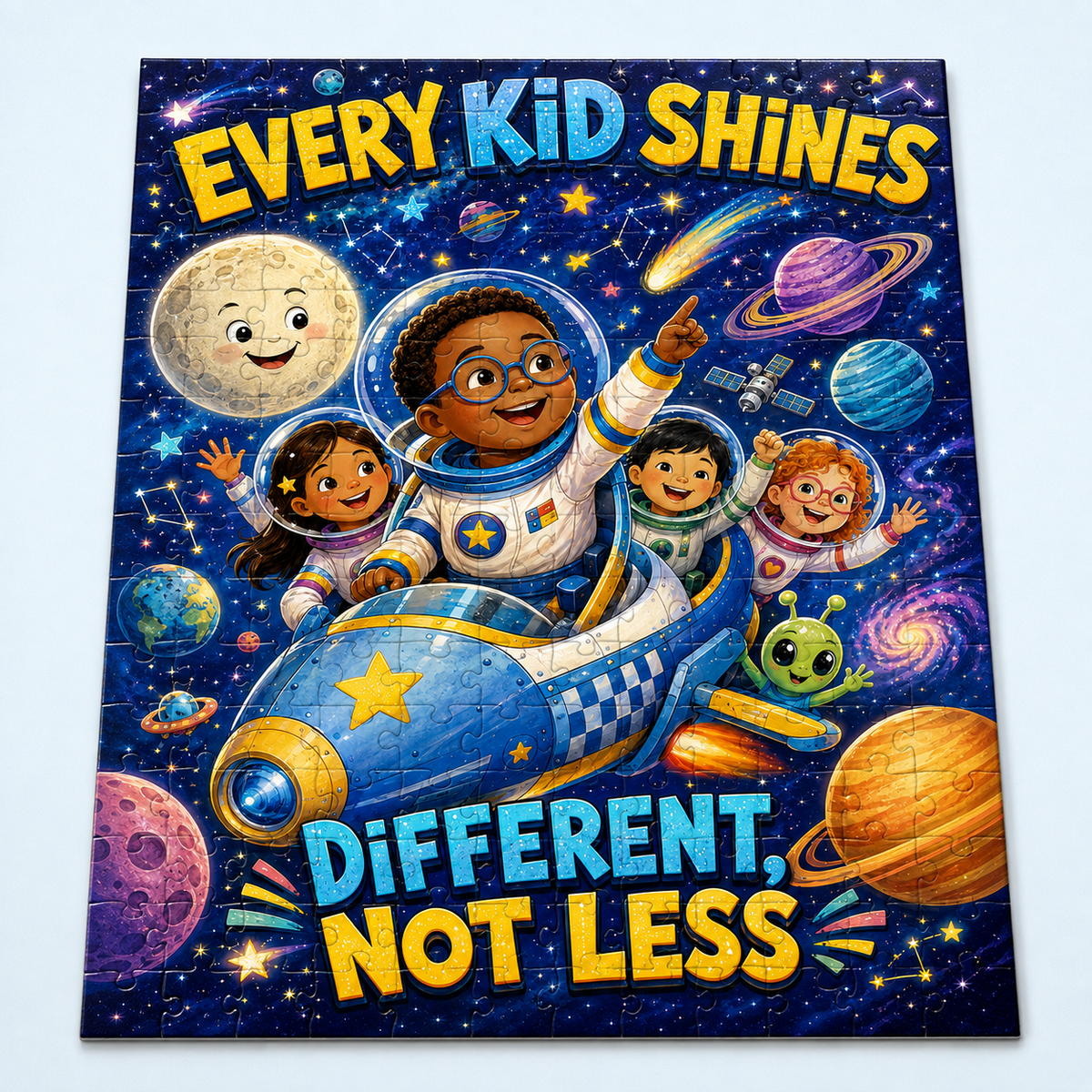 Every Kid Shines 100-piece Down syndrome awareness puzzle mockup
